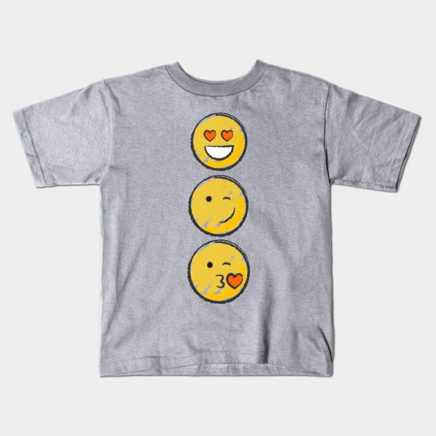 Love Emojis Kids T-Shirt by AlondraHanley